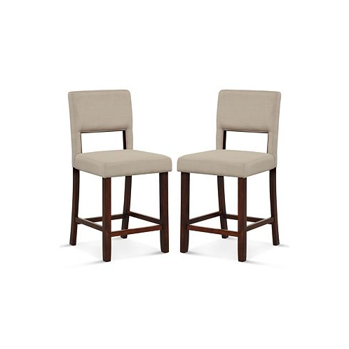 Costway Set of 2 Upholstered PVC Leather Bar Stools 24.5 Dining Chairs with Back