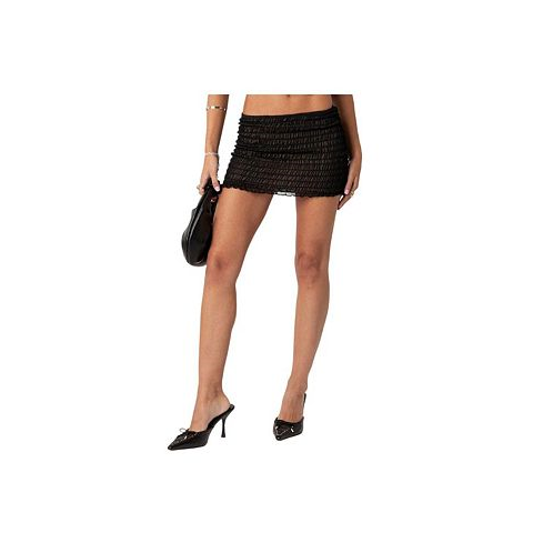 Edikted Womens Oakley Sheer Textured Mini Skirt