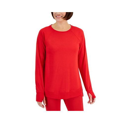 ID Ideology Womens Active Butter French-Terry Long-Sleeve Thumbhole Tunic Top