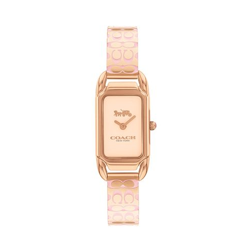 COACH Womens Cadie Rose Gold-Tone Stainless Steel Bangle Bracelet Watch 17.5 x 28.5mm