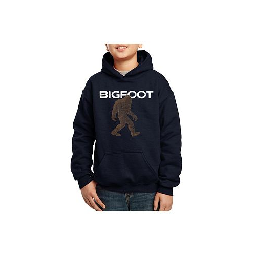 LA Pop Art Bigfoot - Child Boys Word Art Hooded Sweatshirt