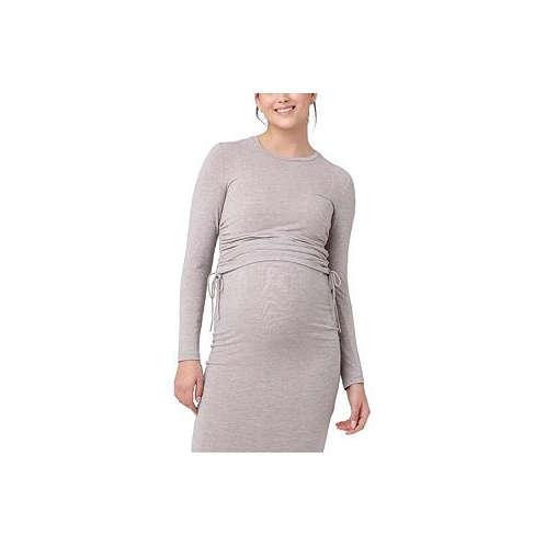 Ripe Maternity Maternity Ripe Amber Ruched Women Long Sleeve Top Sand