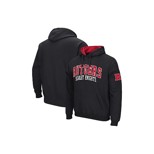 Colosseum Mens Black Rutgers Scarlet Knights Double Arch Pullover Hoodie