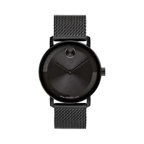 Movado Mens Bold Evolution 2.0 Swiss Quartz Ionic Plated Black Steel Watch 40mm