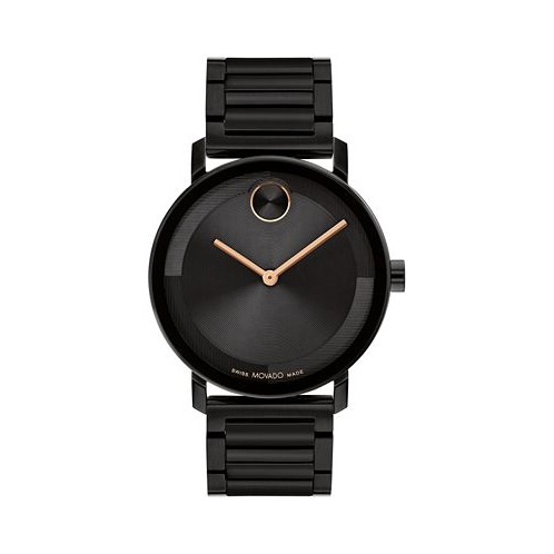 Movado Mens Bold Evolution 2.0 Swiss Quartz Ionic Plated Black Steel Watch 40mm