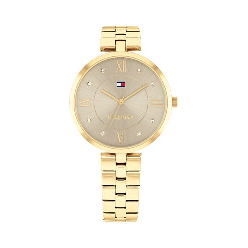 Tommy Hilfiger Womens Quartz Gold-Tone Stainless Steel Watch 34mm