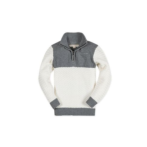 Hope & Henry Boys Organic Long Sleeve Colorblock Half Zip Pullover Sweater Infant