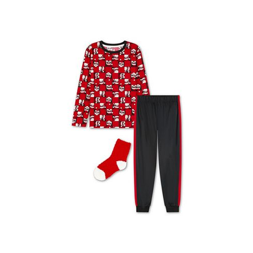Max & Olivia Big Boys Pajama with Socks 3 Piece Set