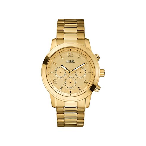 GUESS Mens chronographgraph Gold-Tone Stainless Steel Watch 45mm