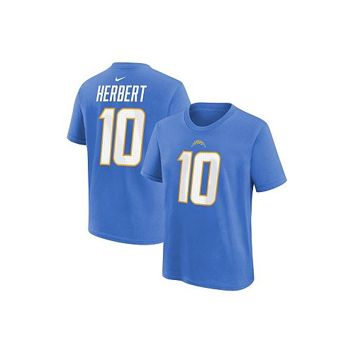 Nike Big Boys Justin Herbert Powder Blue Los Angeles Chargers Player Name and Number T-shirt