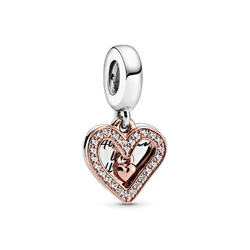 Pandora Cubic Zirconia Sparkling Freehand Heart Dangle Charm