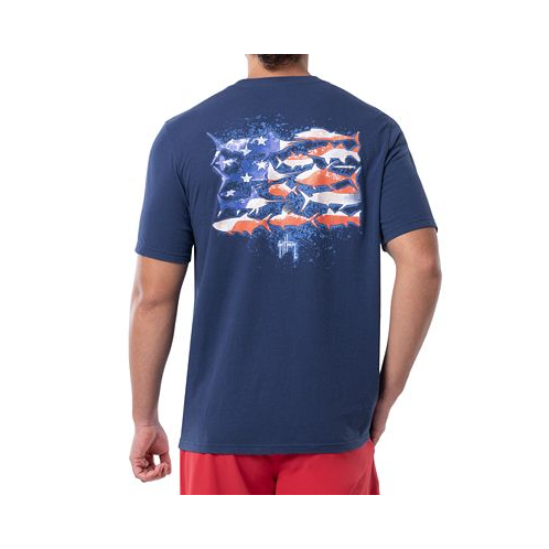 Guy Harvey Mens Flag Silos Classic-Fit Logo Graphic Pocket T-Shirt