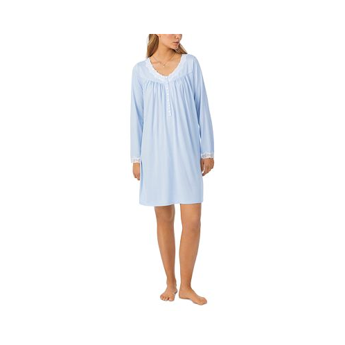 Eileen West Womens Sweater-Knit Lace-Trim Nightgown
