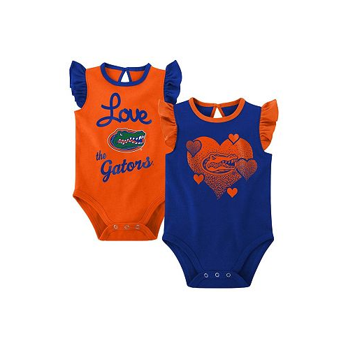 Outerstuff Girls Newborn and Infant Royal Orange Florida Gators Spread the Love 2-Pack Bodysuit Set