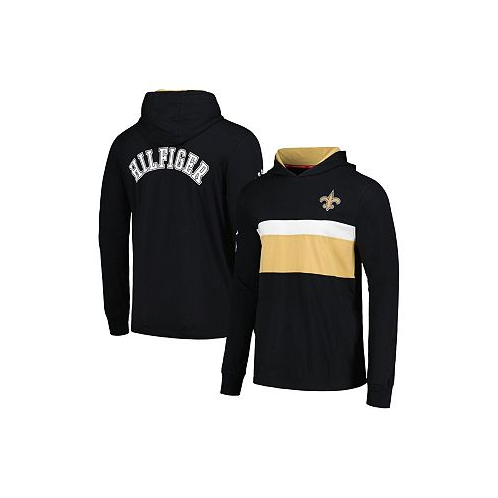 Tommy Hilfiger Mens Black New Orleans Saints Morgan Long Sleeve Hoodie T-shirt