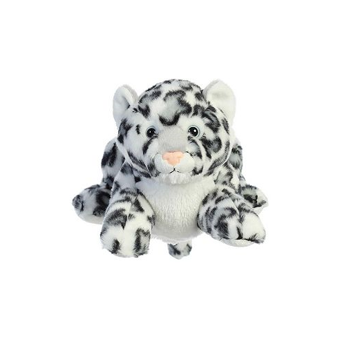 Aurora Medium Snow Leopard Hand Puppet Interactive Plush Toy White 12