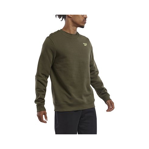 Reebok Mens Identity Vector Regular-Fit Logo-Print Fleece Sweatshirt
