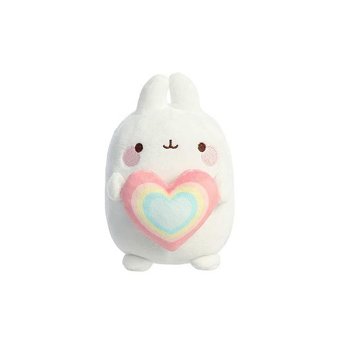 Aurora Small Rainbow Heart Molang Playful Plush Toy White 6
