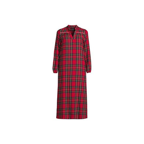 Lands End Womens Long Sleeve Flannel Nightgown