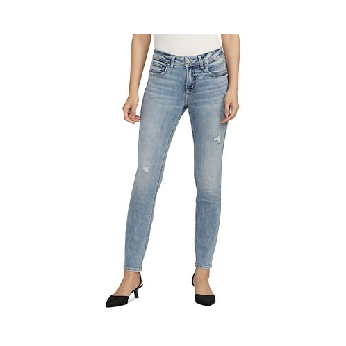 Silver Jeans Co. Womens Elyse Mid-Rise Comfort Fit Skinny Leg Jeans
