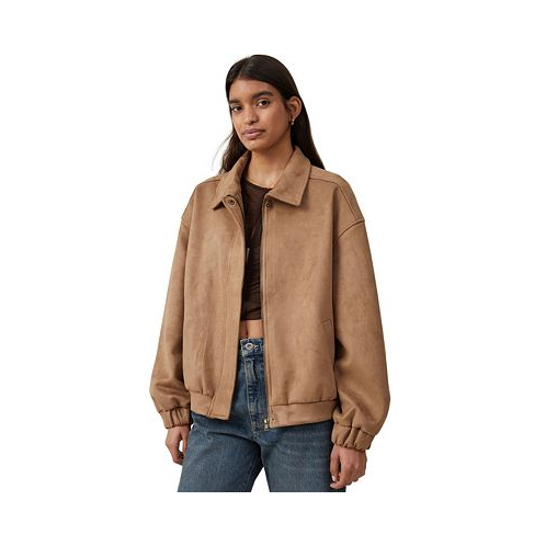 COTTON ON Womens Faux Suede Bomber Jacket