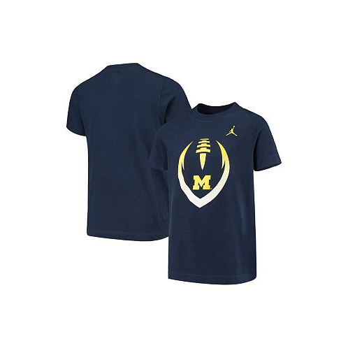 Jordan Big Boys Navy Michigan Wolverines Sideline Icon T-shirt