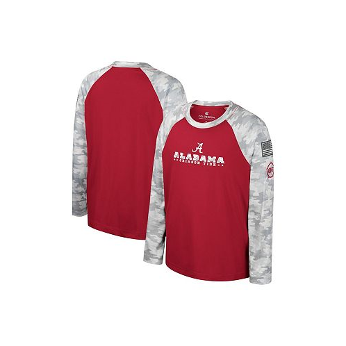 Colosseum Big Boys Crimson Camo Alabama Crimson Tide OHT Military-Inspired Appreciation Dark Star Raglan Long Sleeve T-shirt