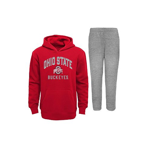 Outerstuff Toddler Boys and Girls Scarlet Gray Ohio State Buckeyes Play-By-Play Pullover Fleece Hoodie and Pants Set