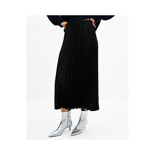 MANGO Womens Pleated Midi Skirt