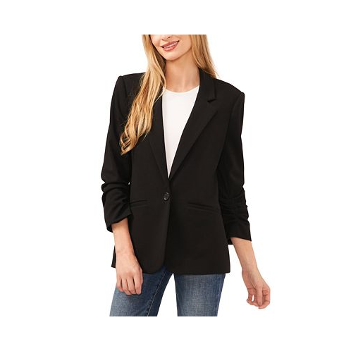 CeCe Womens Relaxed 3/4 Sleeve Twill Blazer