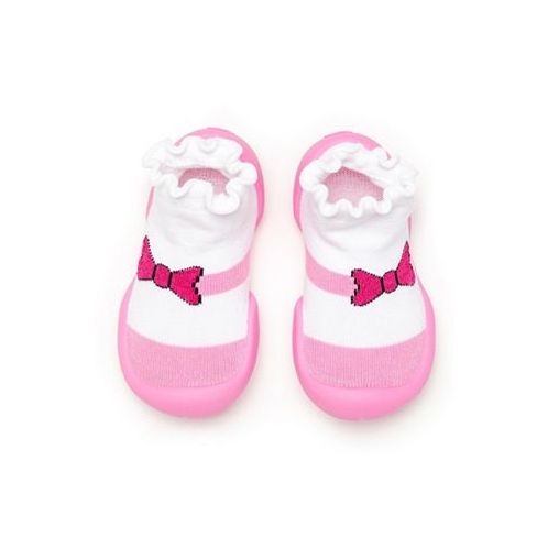 Komuello Infant Girl Breathable Washable Non-Slip Sock Shoes Mary Jane Bow