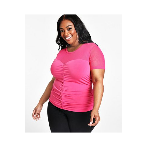 Nina Parker Trendy Plus Size Ruched Knit Top