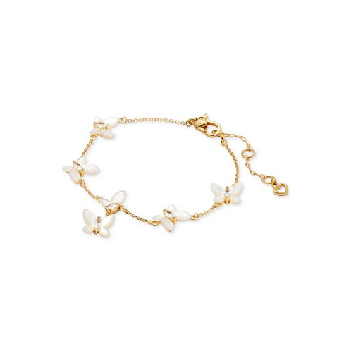 Kate spade new york Gold-Tone Cubic Zirconia & Mother-of-Pearl Butterfly Link Bracelet
