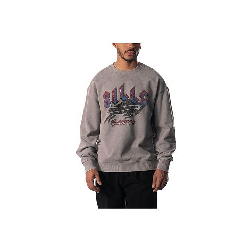 The Wild Collective Mens and Womens Gray Buffalo Bills Distressed Pullover Sweatshirt