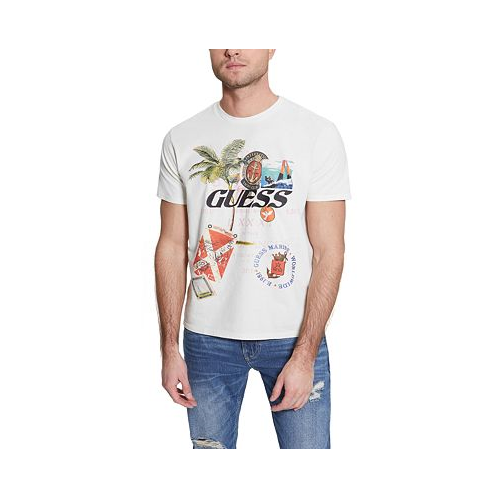 GUESS Mens Short-Sleeve Collage Graphic Crewneck T-Shirt