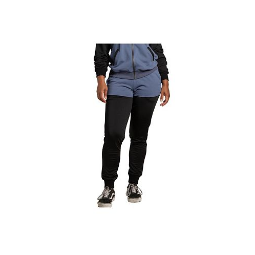 Poetic Justice Womens Curvy Fit Contrast Blocked Jogger