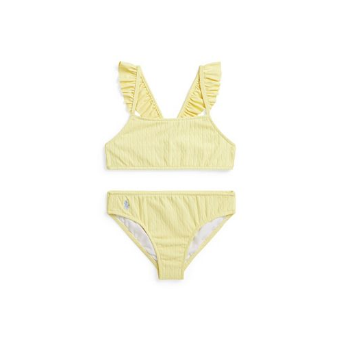 Polo Ralph Lauren Toddler and Little Girls Mini-Cable Round Neck Two-Piece Swimsuit