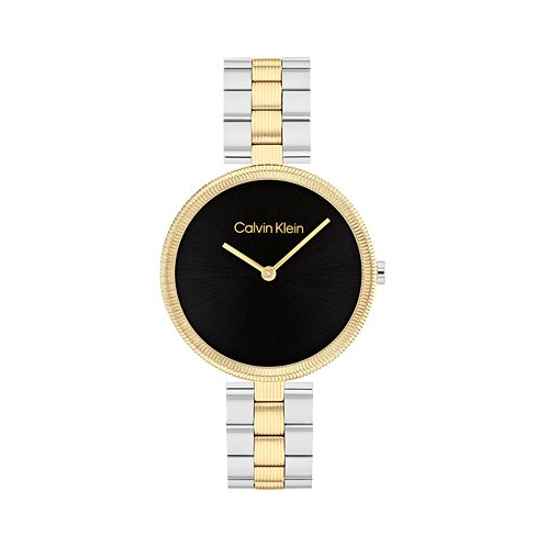 Calvin Klein Womens Gleam Two-Tone Stainless Steel Bracelet Watch 32mm