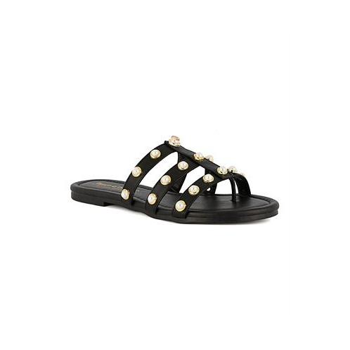 Juicy Couture Womens Zallymae Embellished Slide Flat Sandals