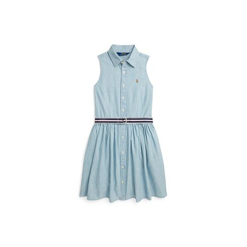 Polo Ralph Lauren Big Girls Belted Cotton Chambray Shirtdress