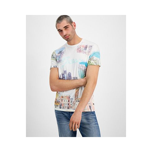 GUESS Mens Regular-Fit Riviera Graphic T-Shirt