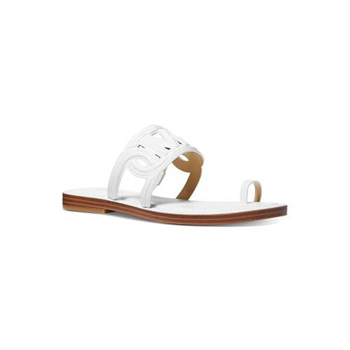 Michael Kors Womens Alma Logo-Strap Flat Sandals