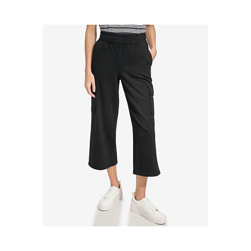 Marc New York Womens French Terry Cropped Cargo Pants