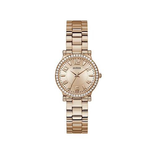 GUESS Womens Analog Rose Gold-Tone Stainless Steel Watch 32mm