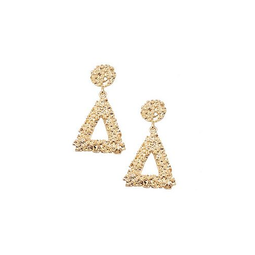 SOHI Womens Gold Corroded Drop Earrings