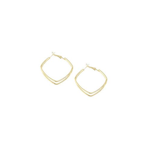 SOHI Womens Gold Sleek Hoop Earrings
