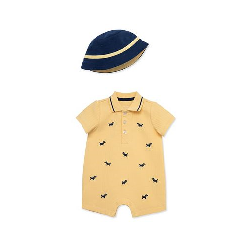 Little Me Baby Boys Puppies Romper with Hat