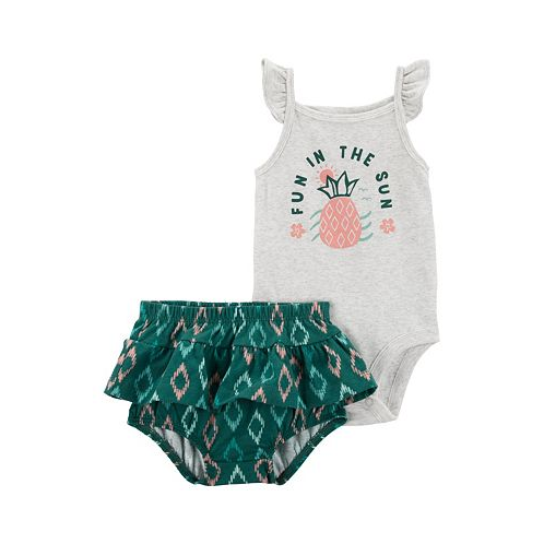Carters Baby Girls Pineapple Bodysuit and Diaper Cover 2 Piece Set
