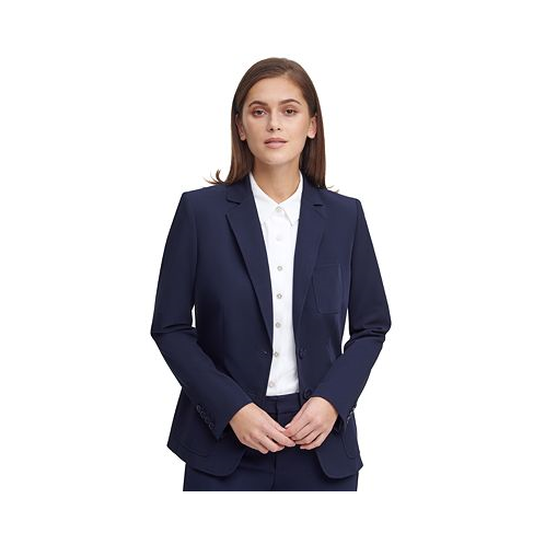 Tommy Hilfiger Womens Notched-Collar Double-Button Blazer