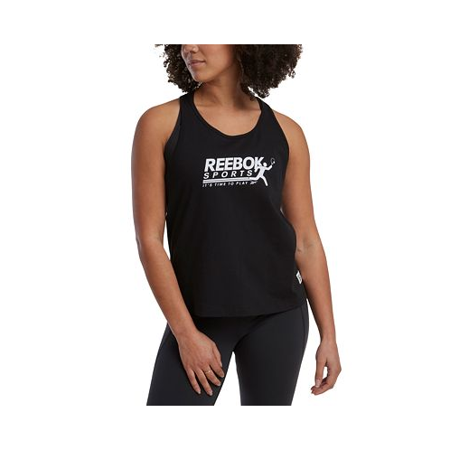 Reebok Womens Logo Graphic Cotton Tank Top